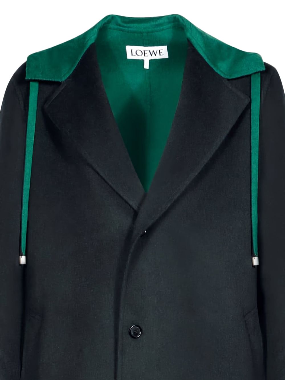 Loewe Men Wool And Cashmere Blend Hooded Coat
