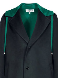 Loewe Men Wool And Cashmere Blend Hooded Coat