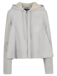 Loewe Women Leather Hooded Jacket