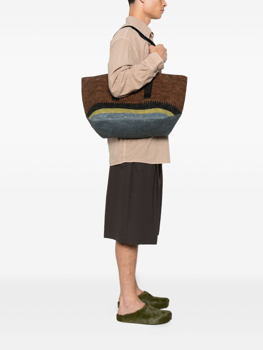 Loewe Men Fold Rafia Tote Bag