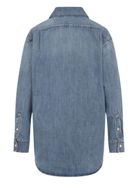 Miu Miu Women Suede And Denim Shirt