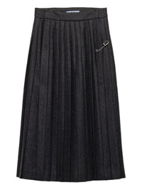 Prada Women Flannel Pleated Skirt