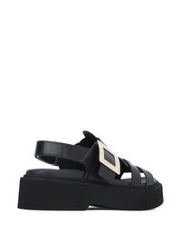 ROGER VIVIER Roger Vivier Women Viv Rangers Leather Sandals