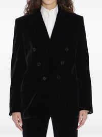 Saint Laurent Women Velvet Doulbe-Breasted Jacket