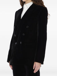 Saint Laurent Women Velvet Doulbe-Breasted Jacket