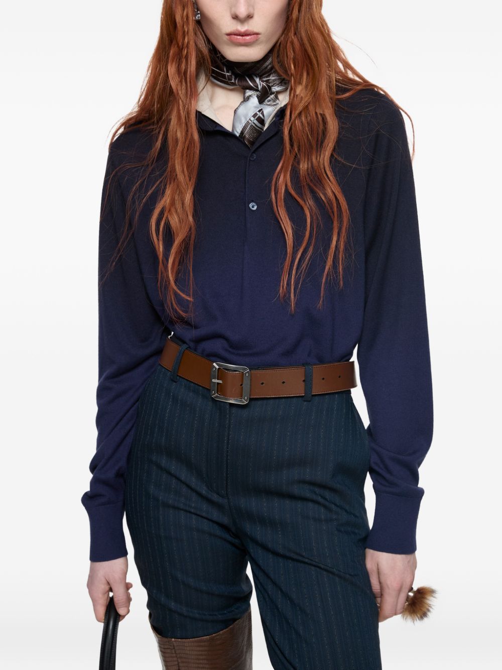 ACNE STUDIOS Acne Studios Women Silk Layered Polo Shirt