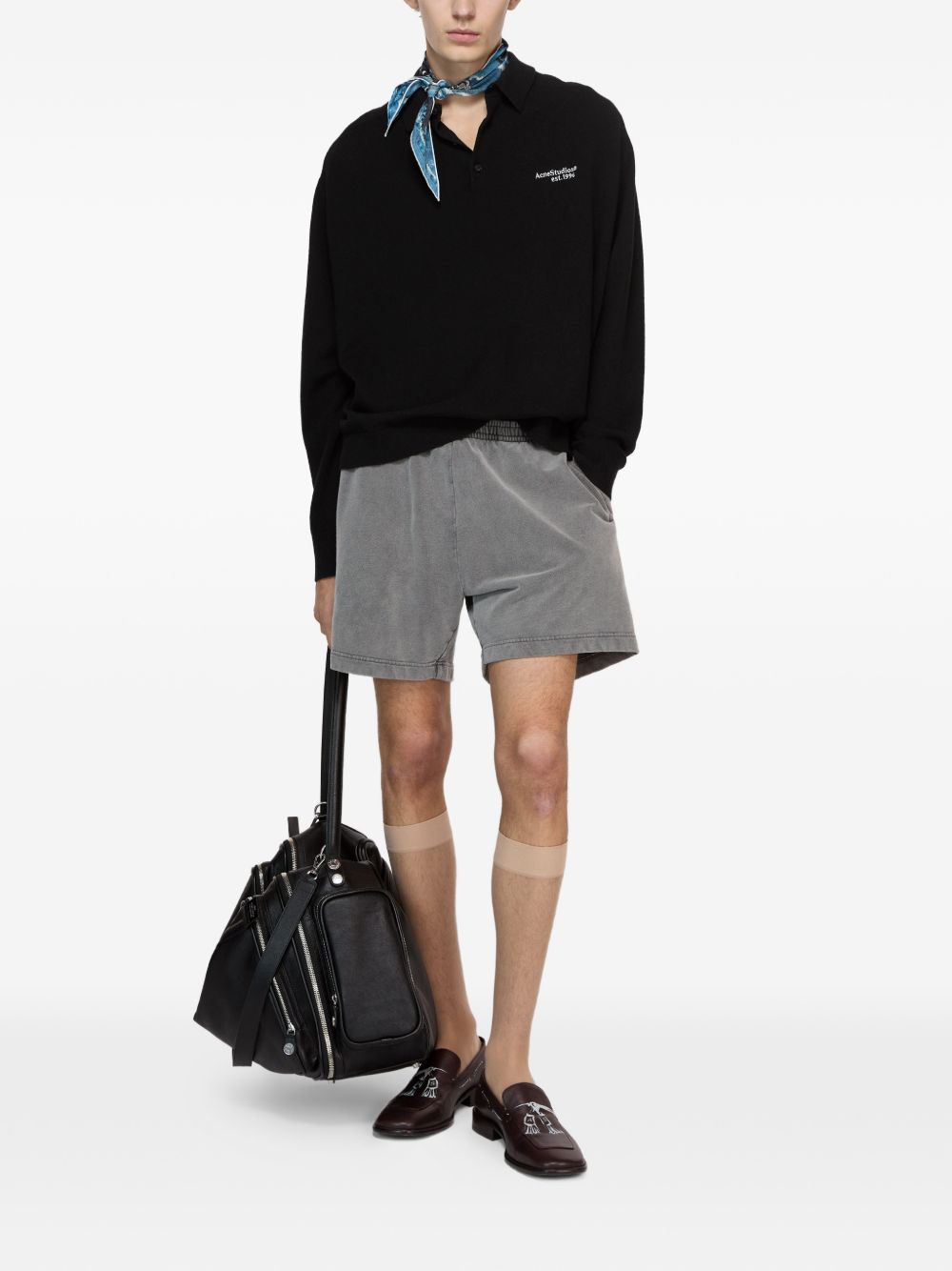Acne Studios Men Logo Wool Polo Shirt