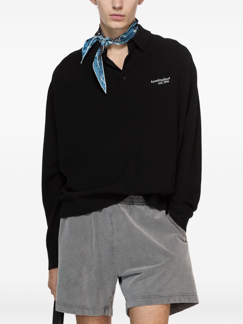 Acne Studios Men Logo Wool Polo Shirt