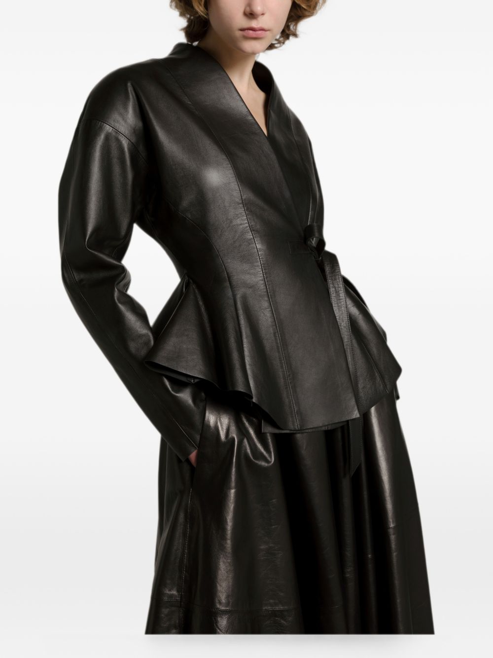 Alberta Ferretti Women Faux Leather Midi Skirt
