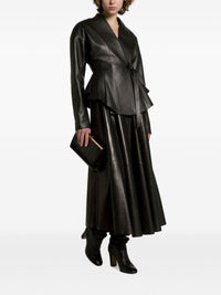 Alberta Ferretti Women Faux Leather Midi Skirt