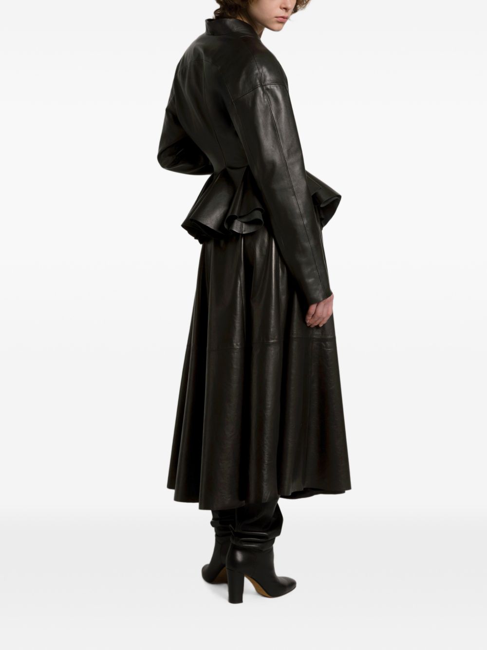Alberta Ferretti Women Faux Leather Midi Skirt