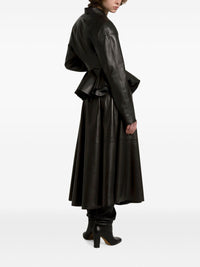 Alberta Ferretti Women Faux Leather Midi Skirt