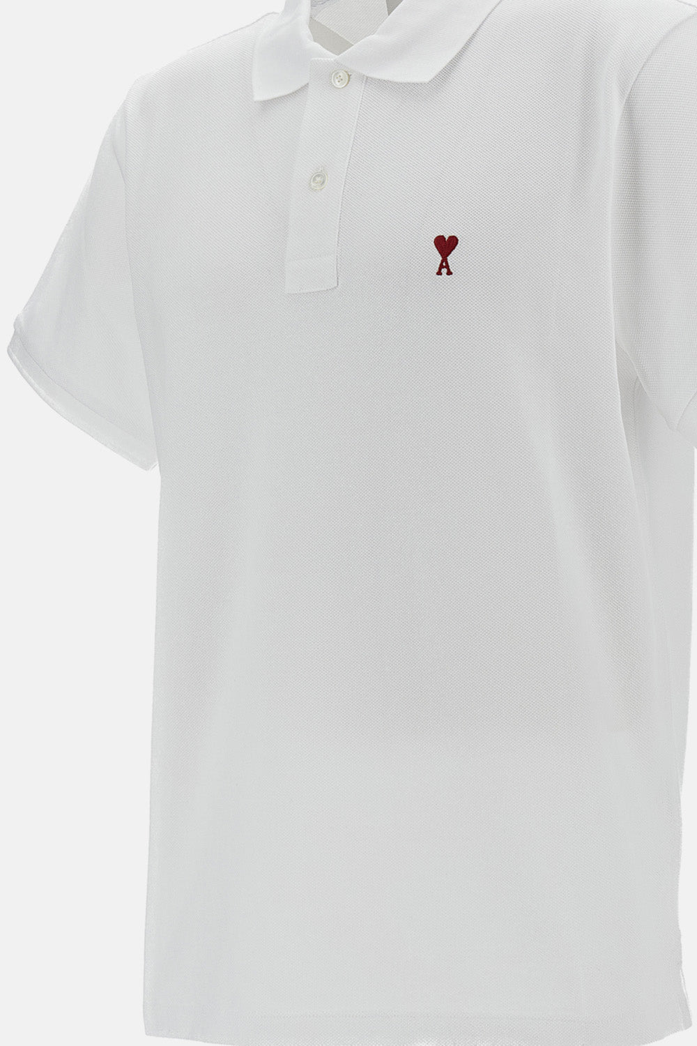 Ami Paris Men Polo With Red Ami De Coeur