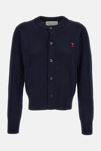 Ami Paris Women Crewneck Cardigan With Ami De Coeur