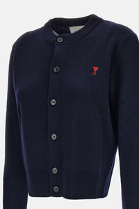Ami Paris Women Crewneck Cardigan With Ami De Coeur