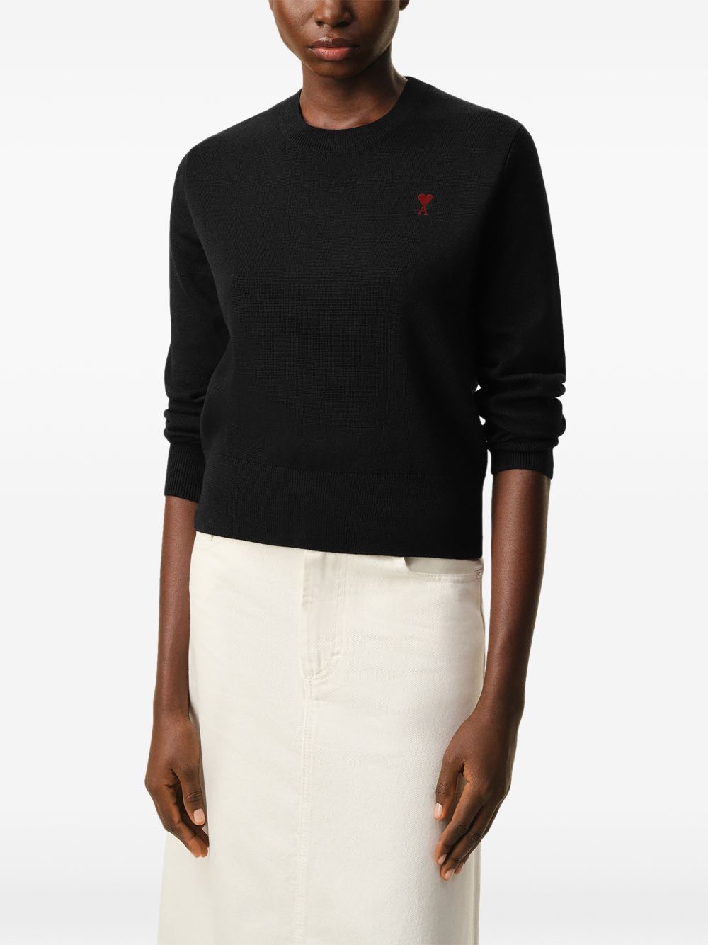 Ami Paris Women Ami De Coeur Wool Crewneck Sweater