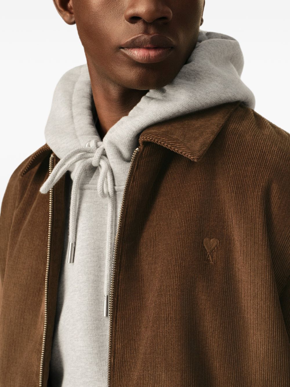 Ami Paris Men Velvet Cotton Blouson Jacket