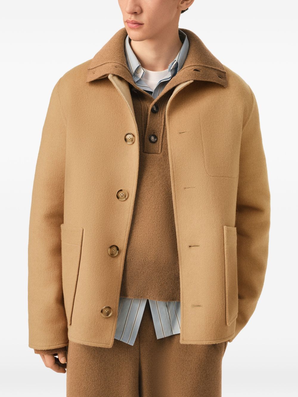 Ami Paris Men Wool And Cashmere Overshirt