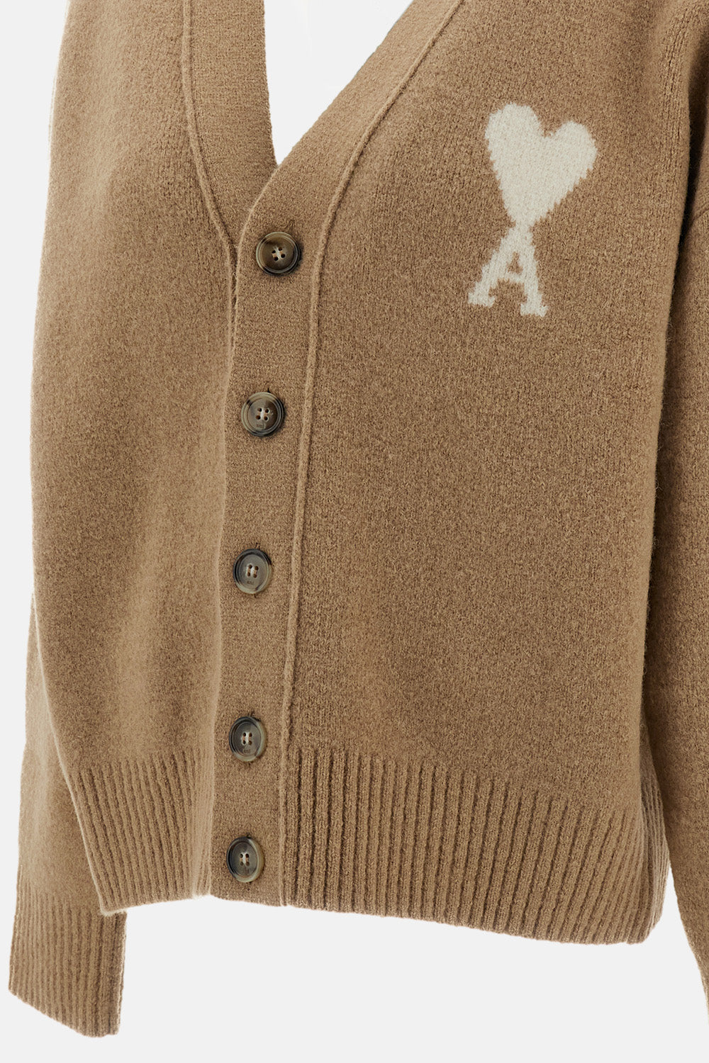 Ami Paris Women V Neck Cardigan With Ami De Coeur