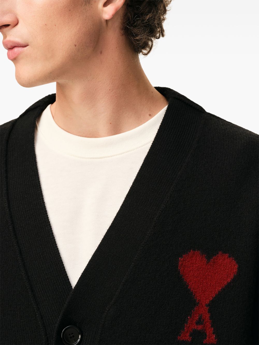 Ami Paris Men Ami De Coeur Wool Cardigan