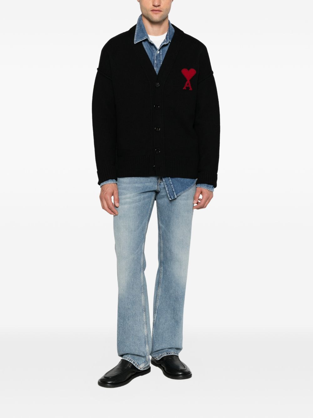 Ami Paris Women Ami De Coeur Wool Cardigan