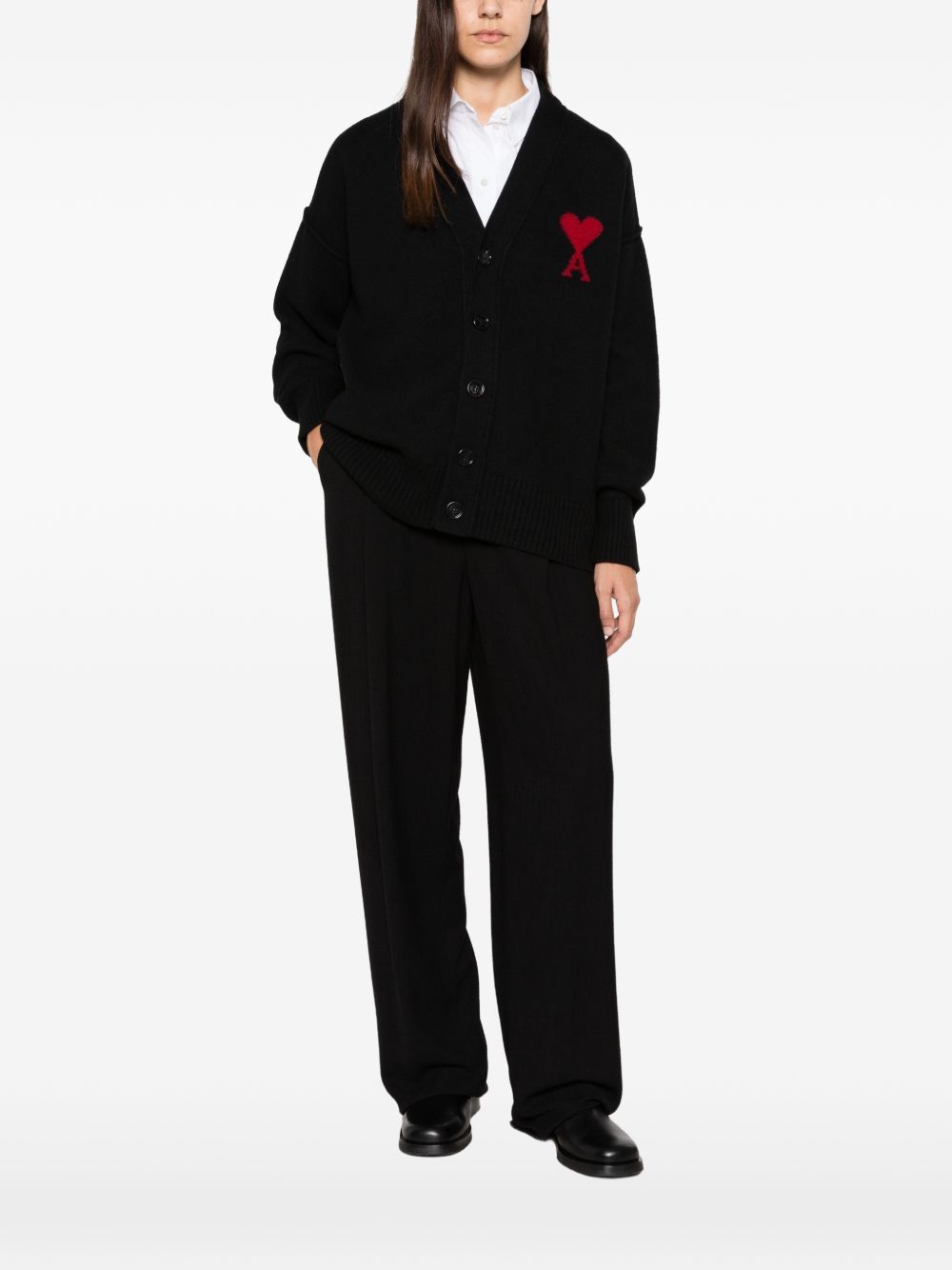 Ami Paris Women Ami De Coeur Wool Cardigan