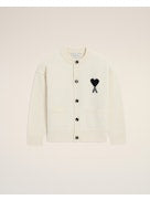 Ami Paris Ami Paris Women Crewneck Cardigan With Contrasted Ami De Coeur