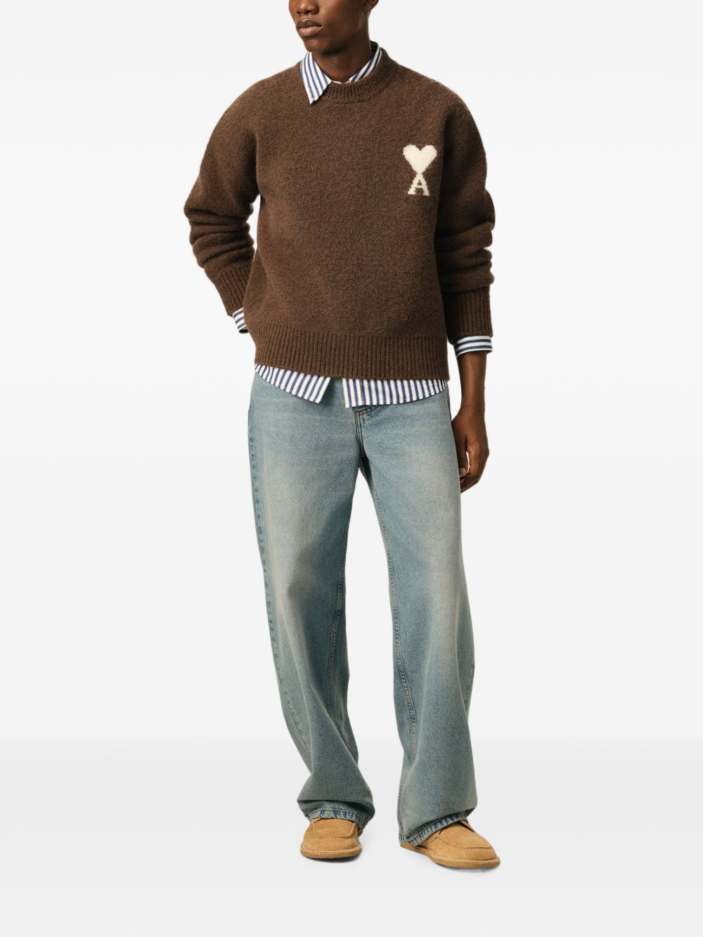 Ami Paris Men Ami De Coeur Wool Crewneck Sweater