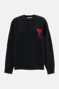 Ami Paris Ami Paris Men Crewneck Sweater With Contrasted Ami De Coeur