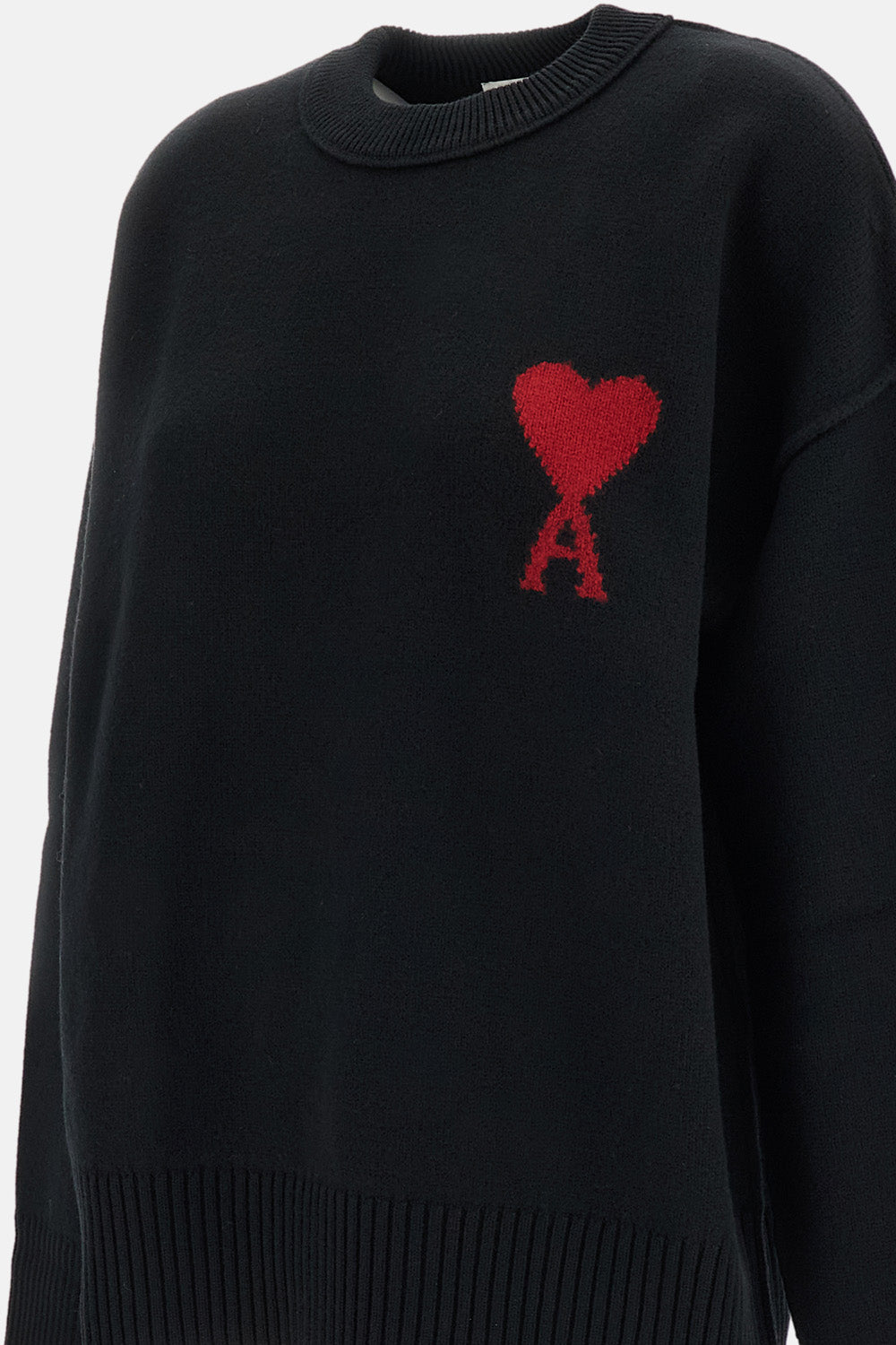 Ami Paris Ami Paris Men Crewneck Sweater With Contrasted Ami De Coeur