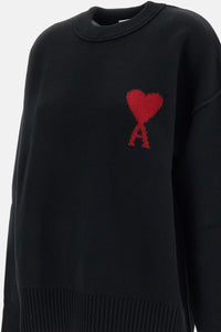 Ami Paris Ami Paris Men Crewneck Sweater With Contrasted Ami De Coeur