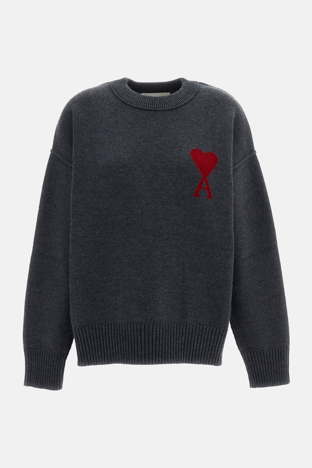 Ami Paris Men Crewneck Sweater With Contrasted Ami De Coeur