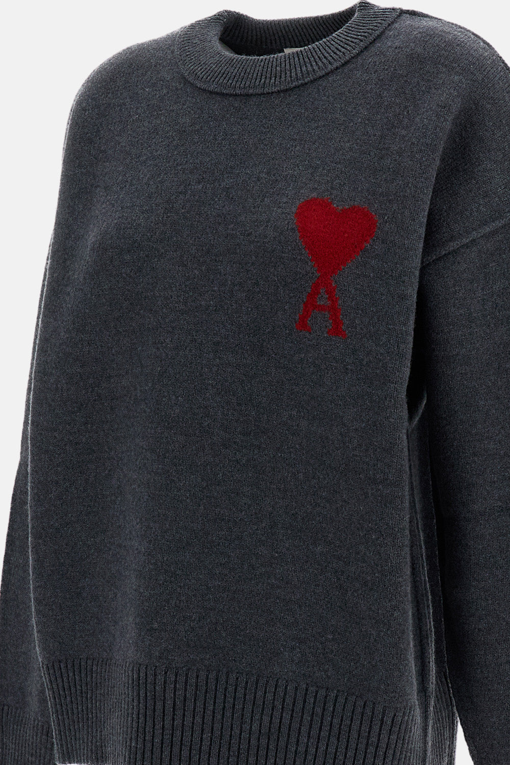 Ami Paris Men Crewneck Sweater With Contrasted Ami De Coeur