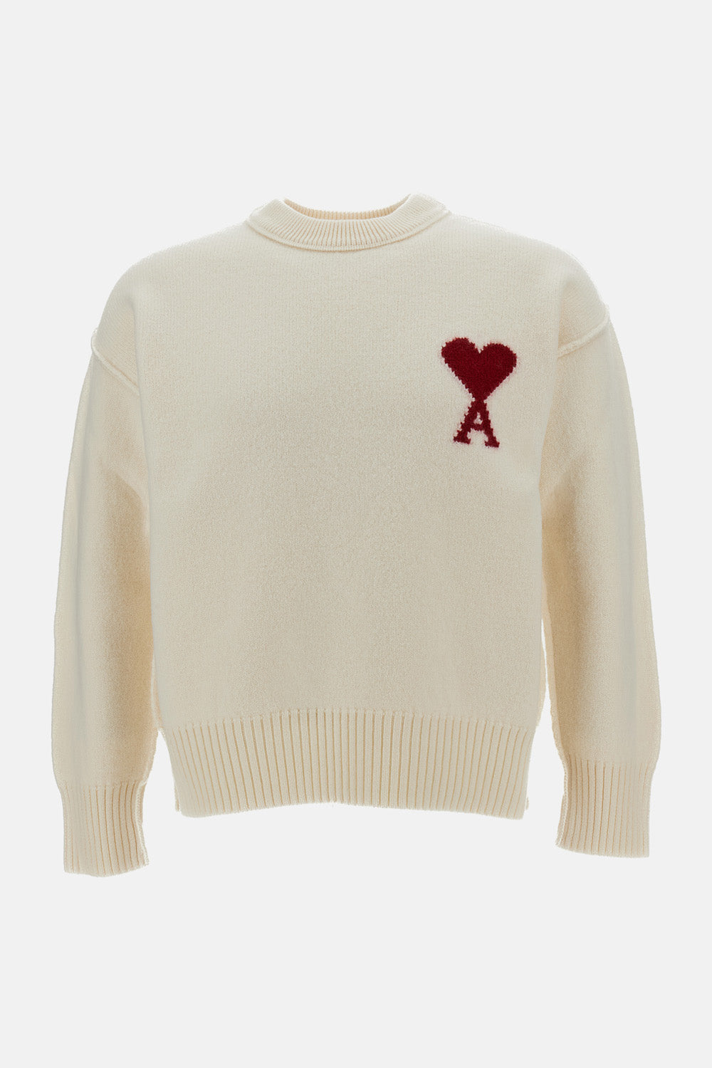 Ami Paris Ami Paris Men Crewneck Sweater With Contrasted Ami De Coeur