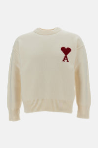 Ami Paris Ami Paris Men Crewneck Sweater With Contrasted Ami De Coeur
