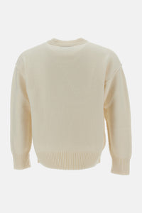 Ami Paris Ami Paris Men Crewneck Sweater With Contrasted Ami De Coeur