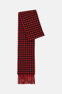 Ami Paris Women Ami De Coeur A Carreaux Patch En Cuir Scarf