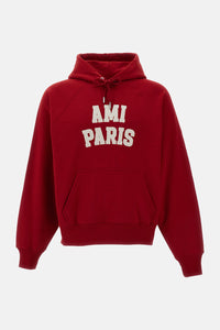 Ami Paris Men Hoodie With Ami Paris Felt Embroidery
