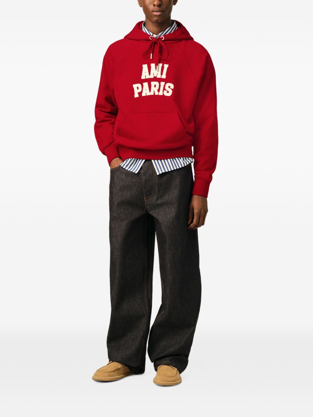 Ami Paris Men Logo Cotton Hoodie