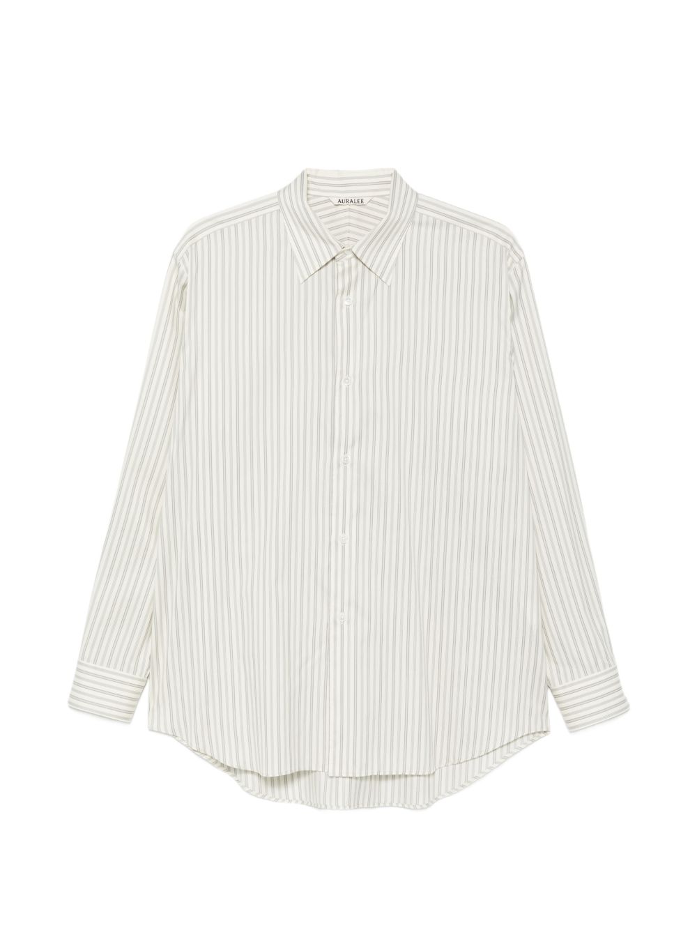 Auralee Men Cotton And Silk Striped Shirt
