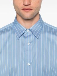 Auralee Men Cotton And Silk Striped Shirt