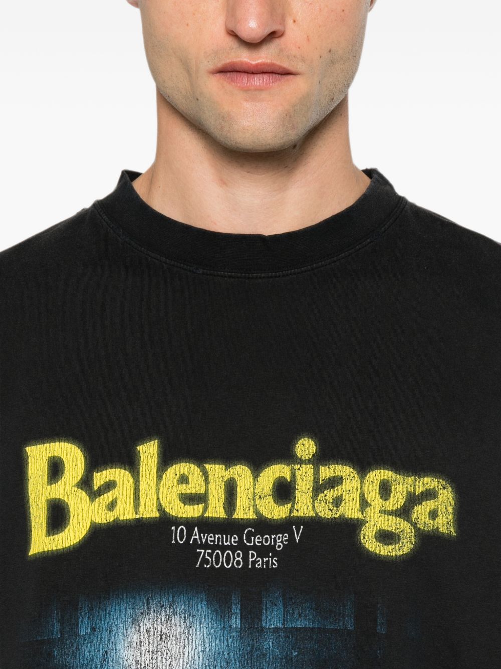 Balenciaga Men The Address Cotton T-Shirt