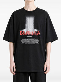 Balenciaga Men Printed Cotton T-Shirt