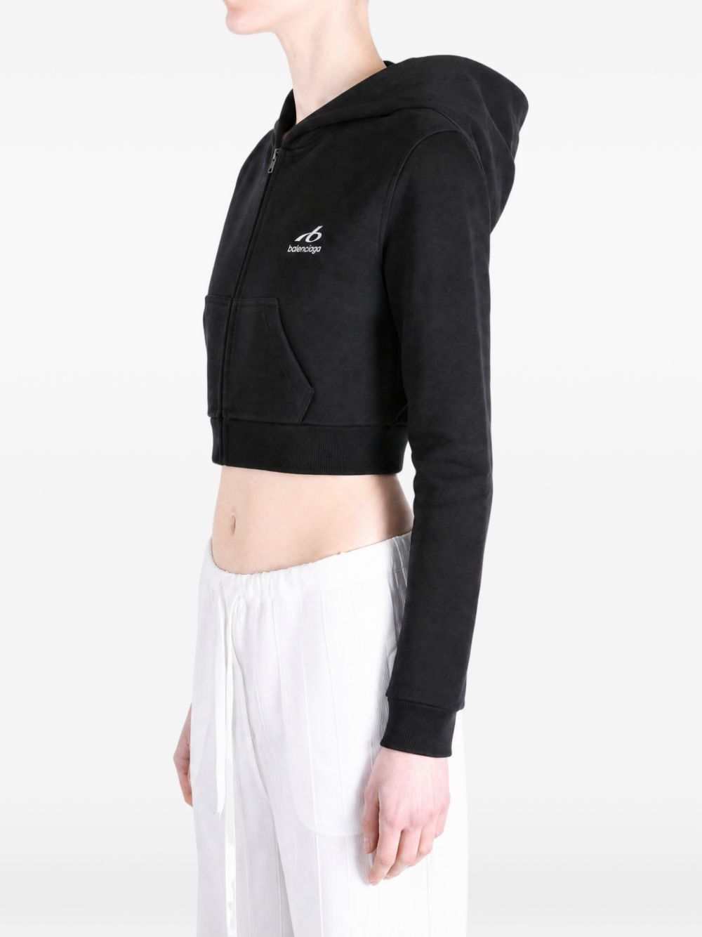 Balenciaga Women Cotton Cropped Sweatshirt
