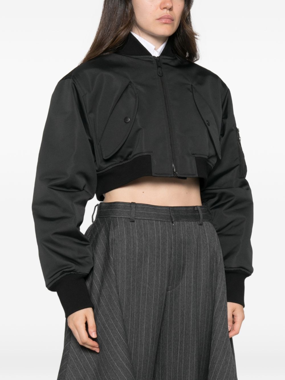 Balenciaga Women Cropped Bomber Jacket