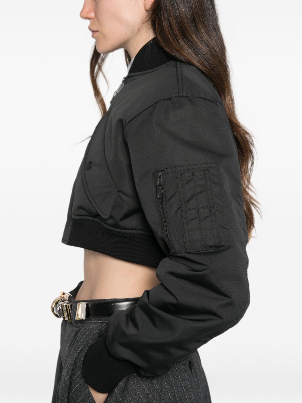 Balenciaga Women Cropped Bomber Jacket