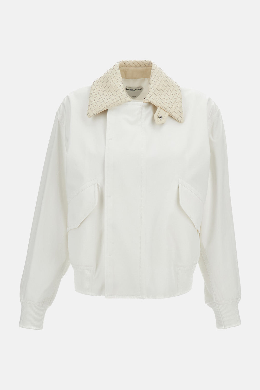 Bottega Veneta Bottega Veneta Women Cotton Jacket With Intrecciato Collar