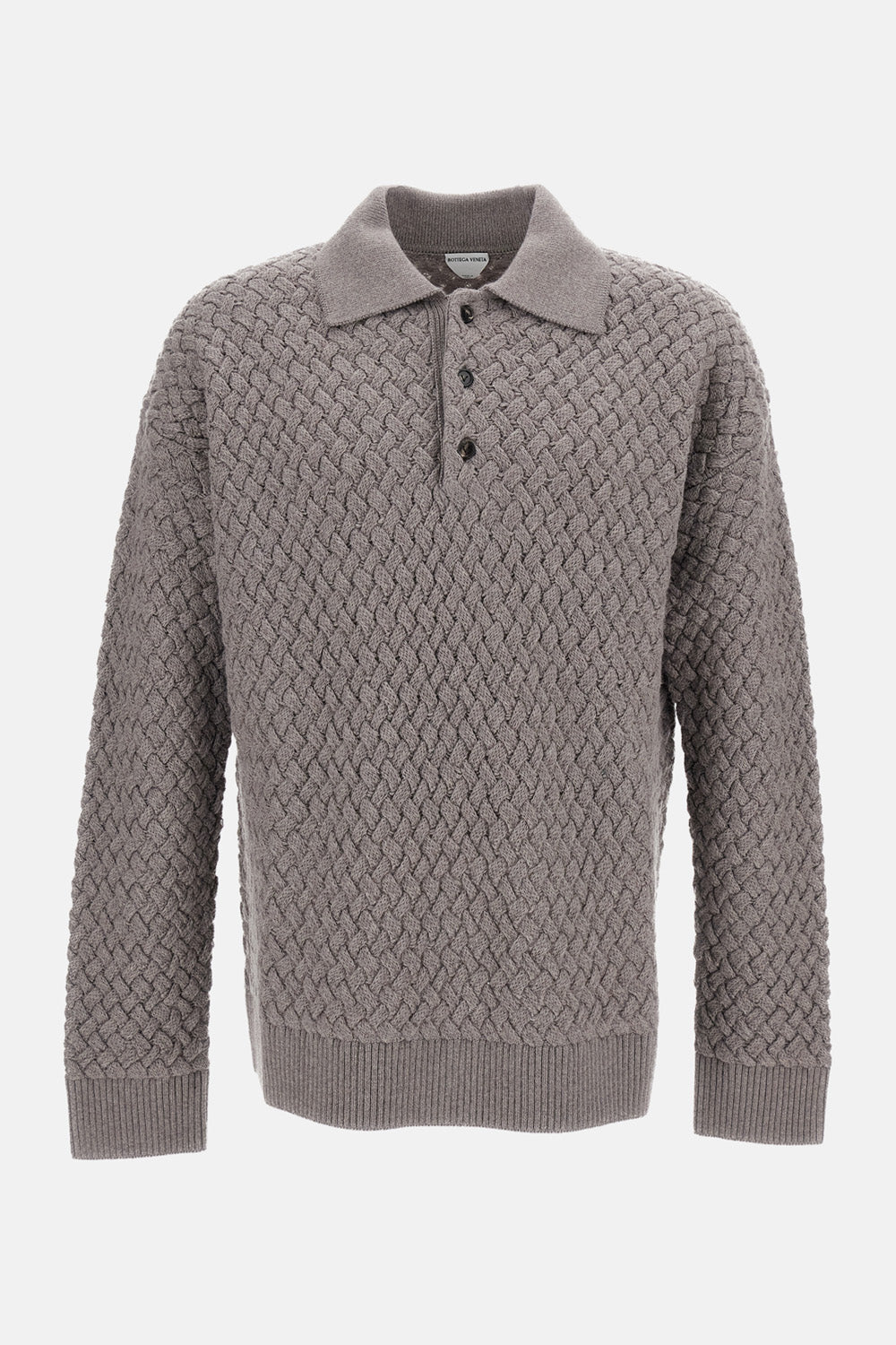 Bottega Veneta Bottega Veneta Men Intrecciato Wool Polo Sweater