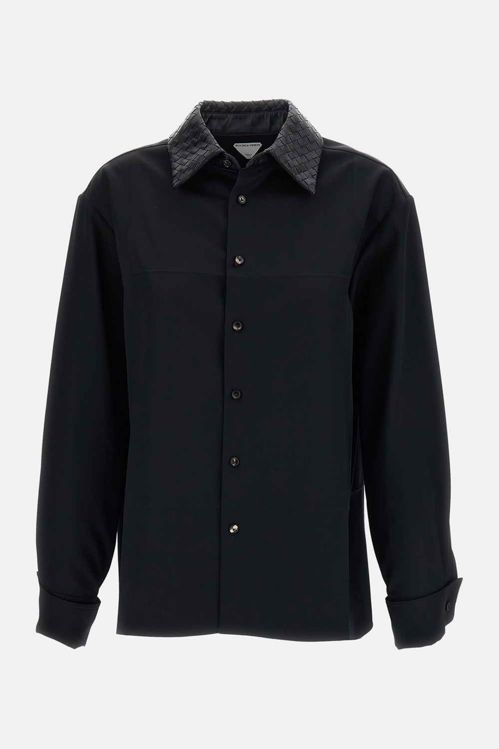 Bottega Veneta Bottega Veneta Women Intrecciato Weave Collar Shirt