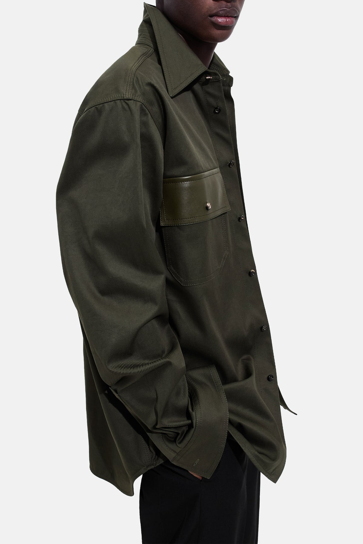 Bottega Veneta Men Cotton Gabardine Overshirt
